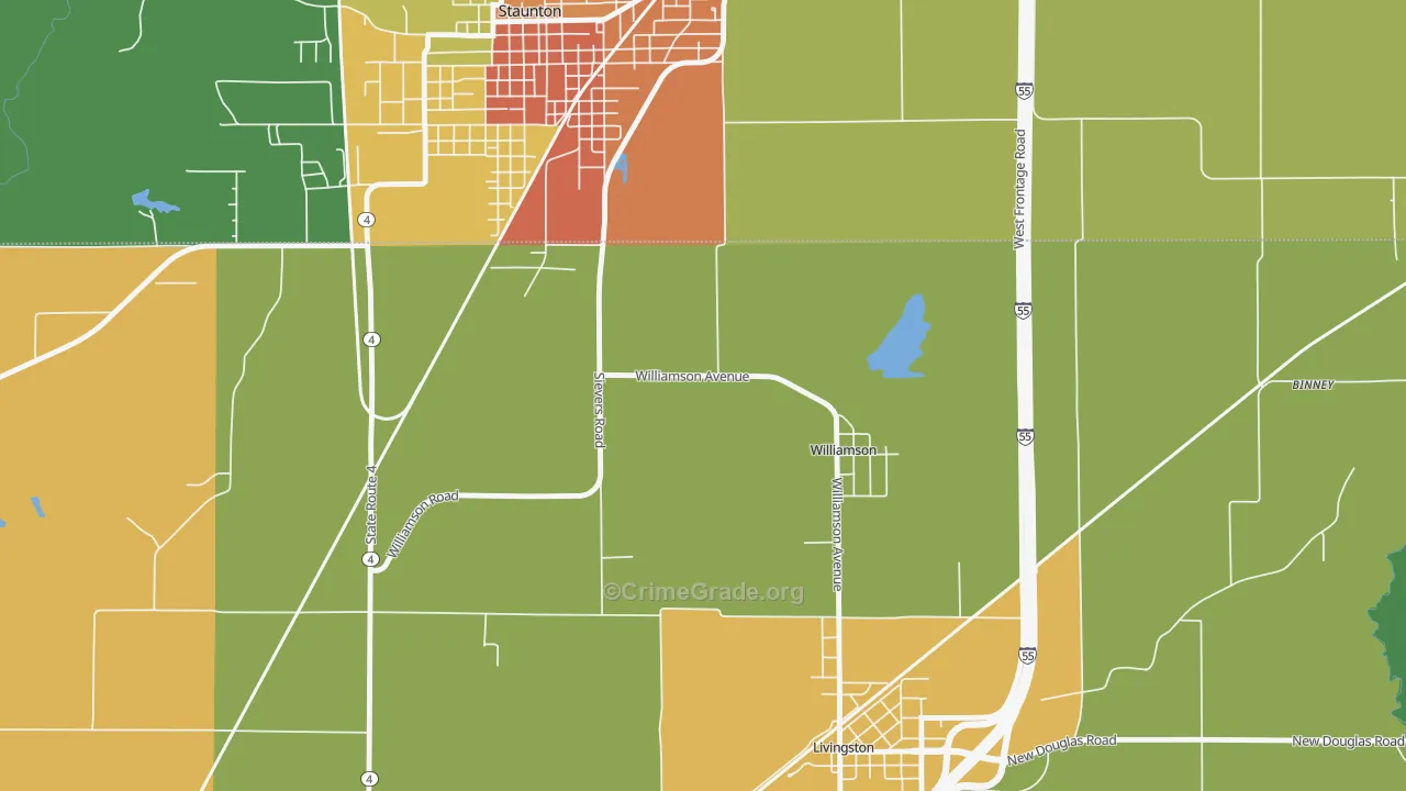 Williamson, IL Map of Murder Rates