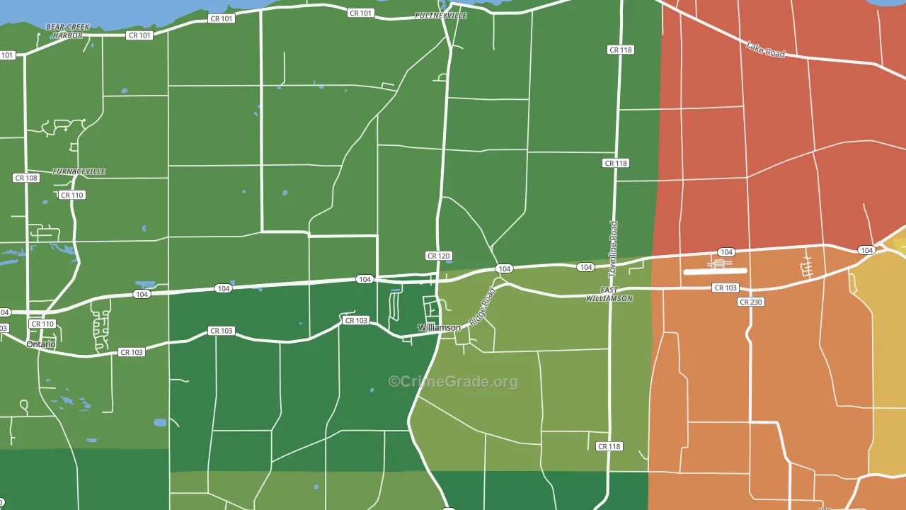 Williamson, NY Map of Murder Rates