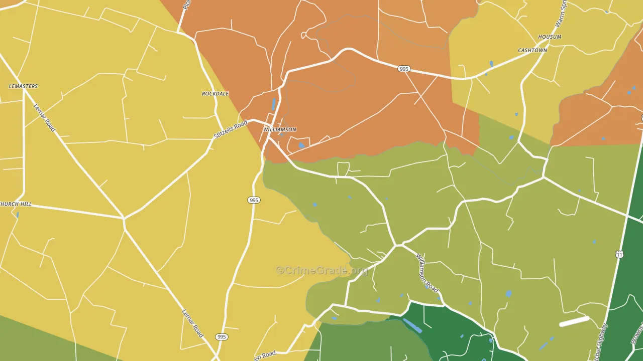 Williamson, PA Map of Murder Rates