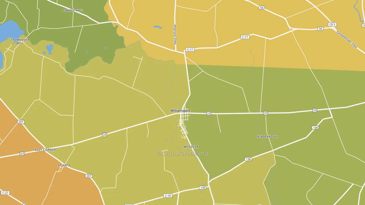 Williamsport, OH Map of Murder Rates