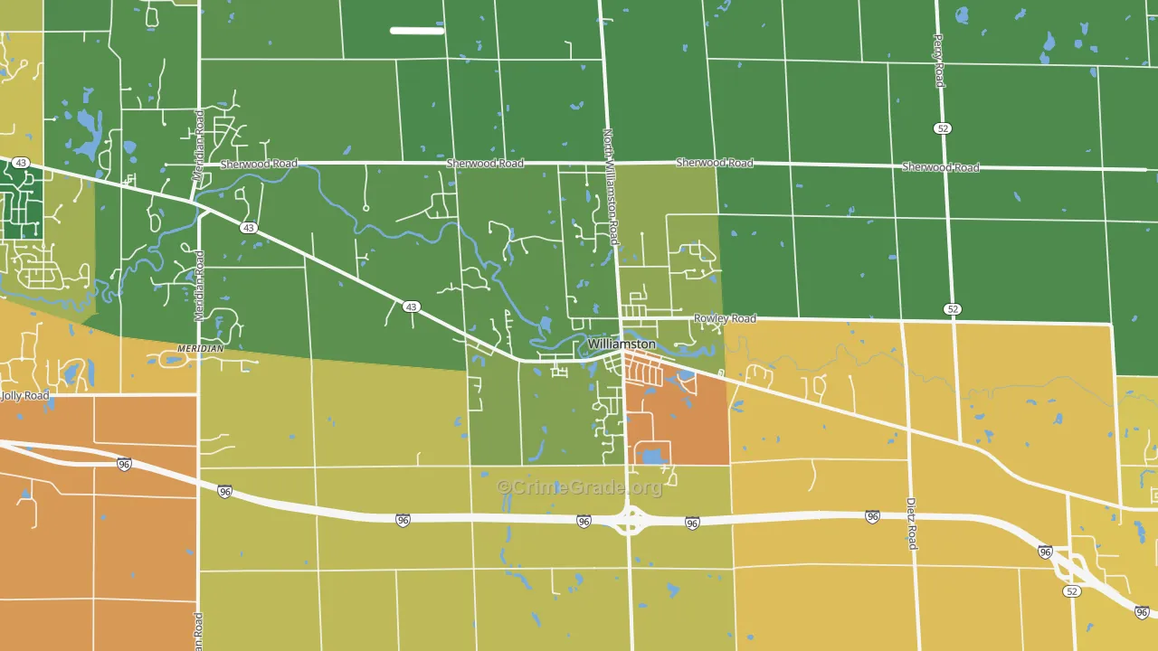 Williamston, MI Map of Murder Rates