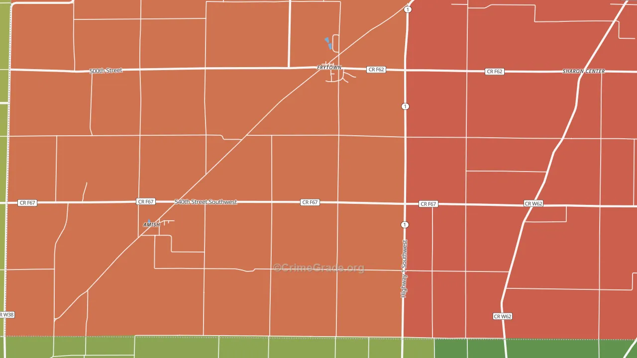 Williamstown, IA Map of Murder Rates