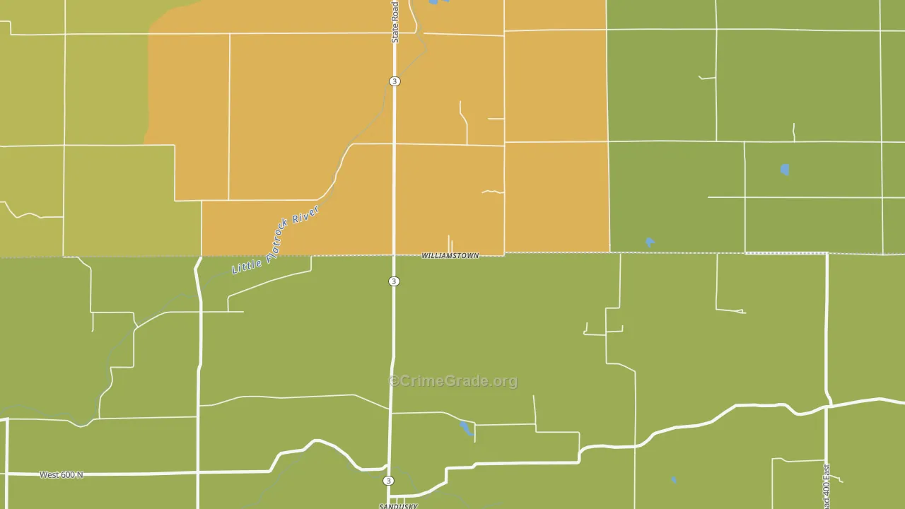 Williamstown, IN Map of Murder Rates