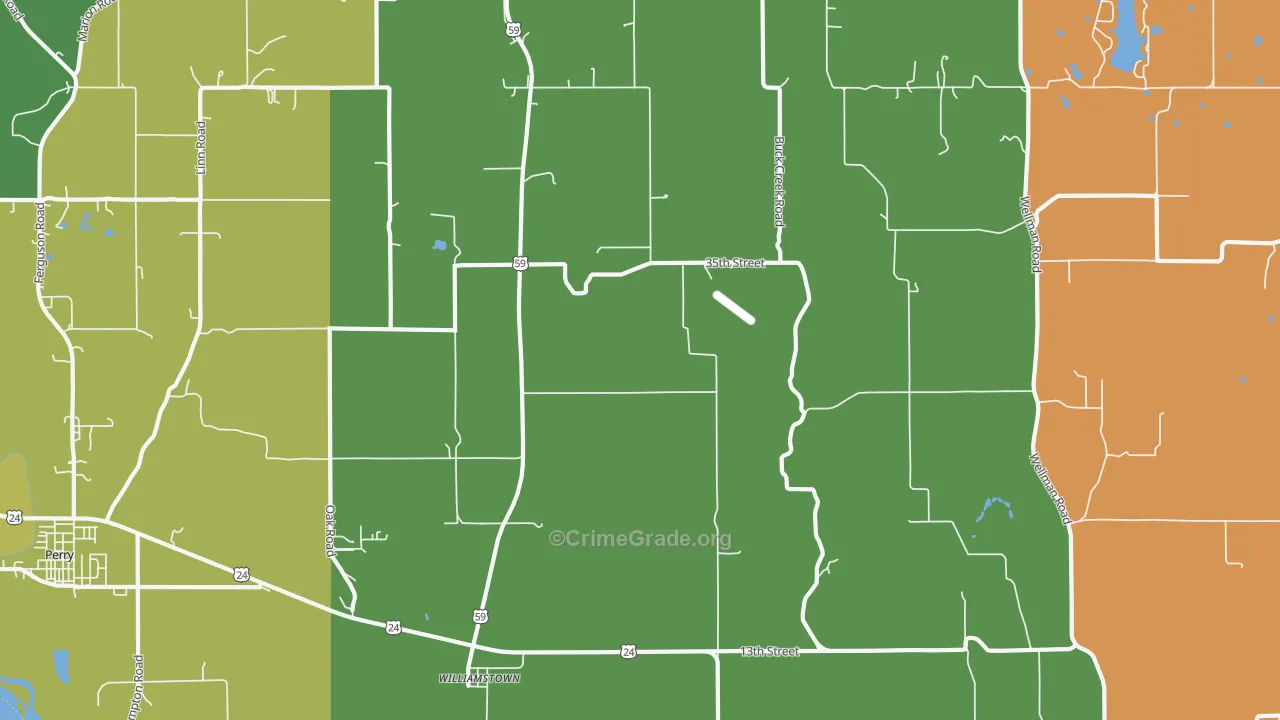 Williamstown, KS Map of Murder Rates