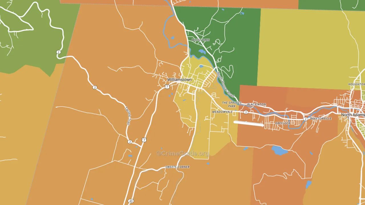 Williamstown, MA Map of Murder Rates