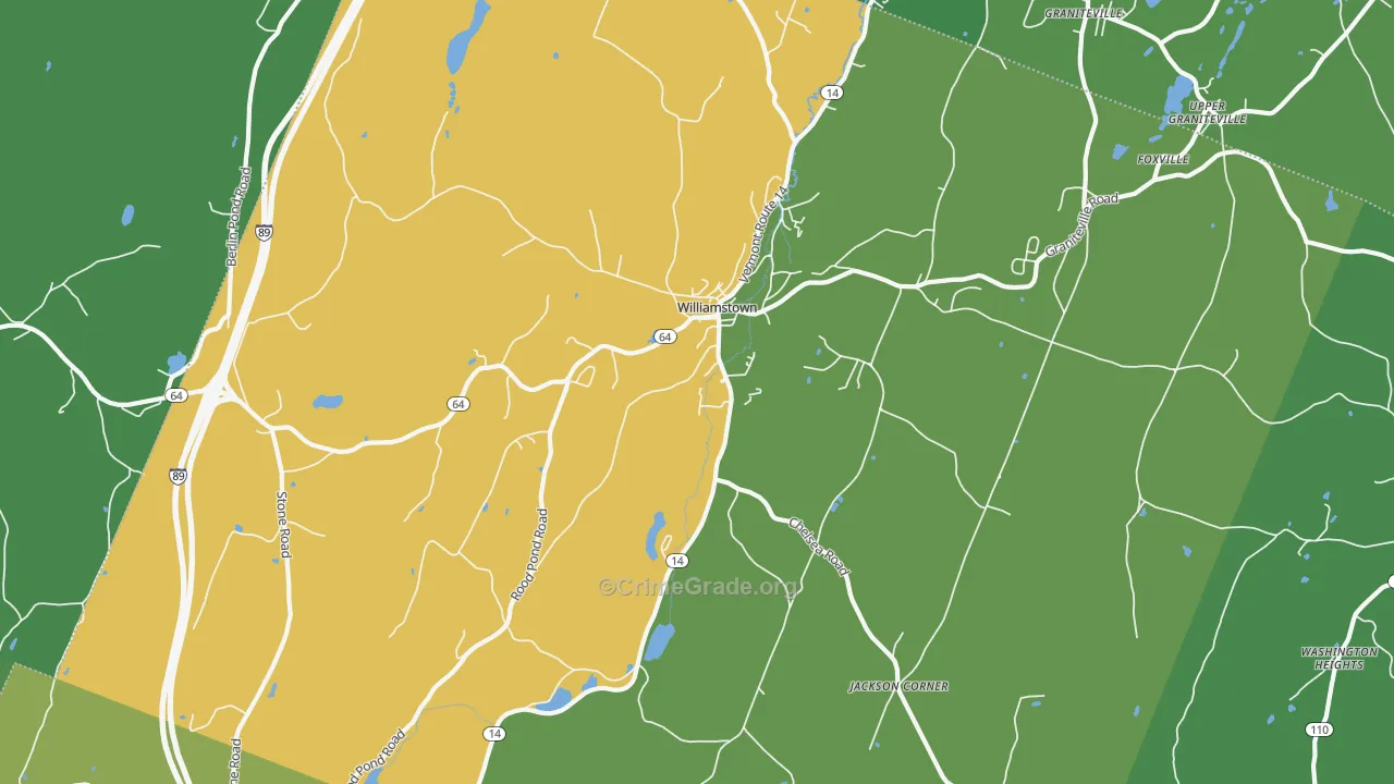 Williamstown, VT Map of Murder Rates