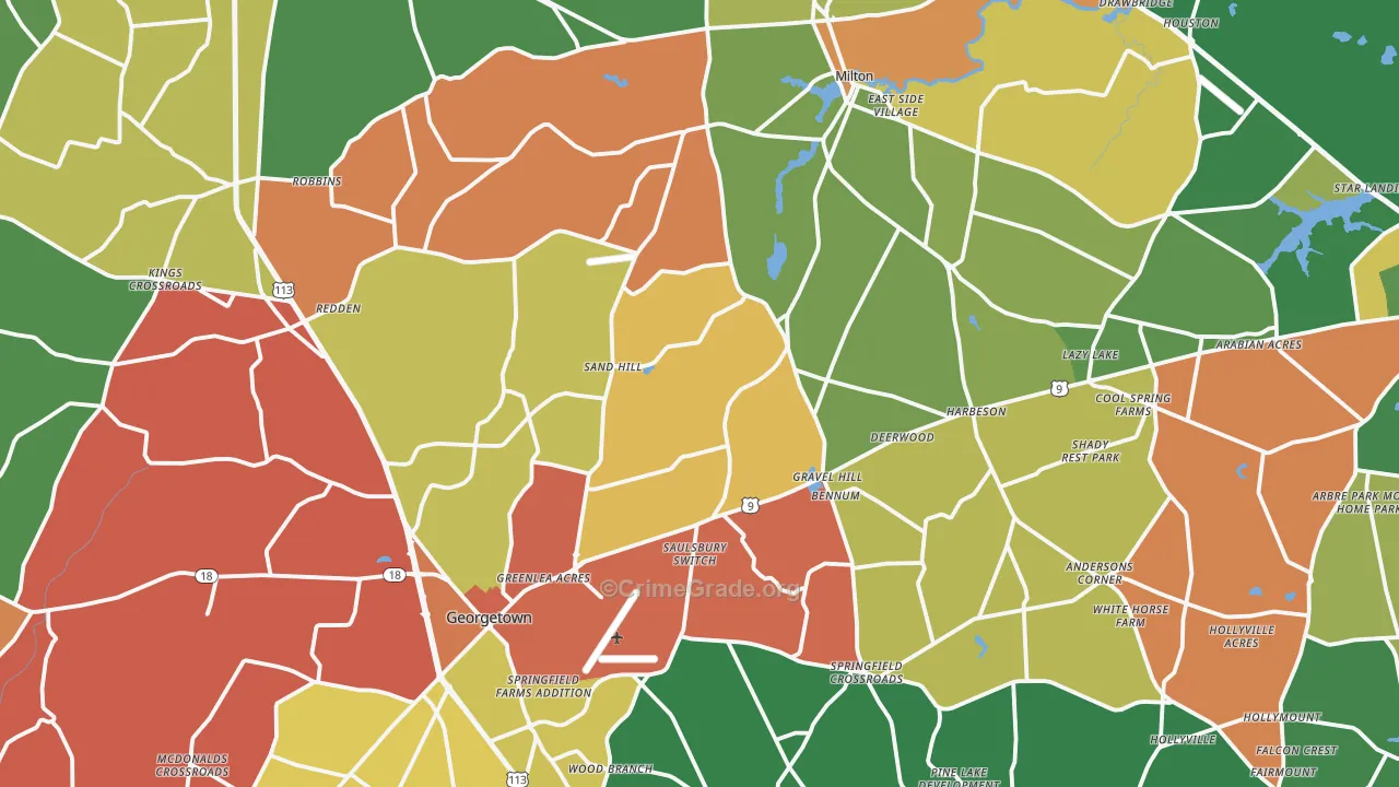 Williamsville, DE Map of Murder Rates