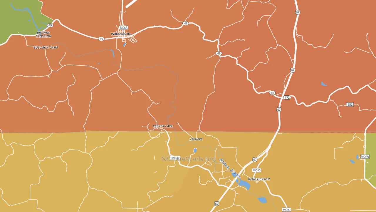 Williamsville, MO Map of Murder Rates