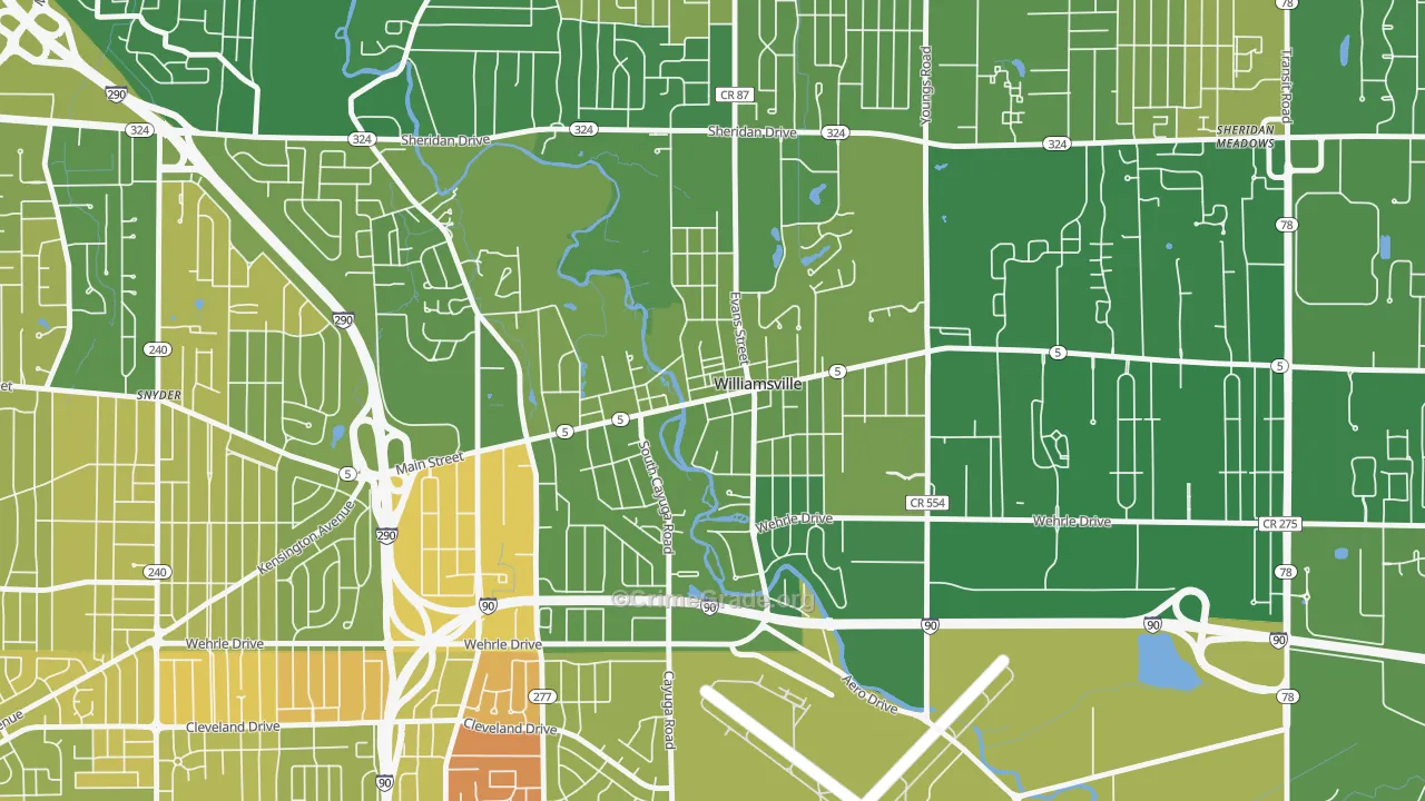 Williamsville, NY Map of Murder Rates