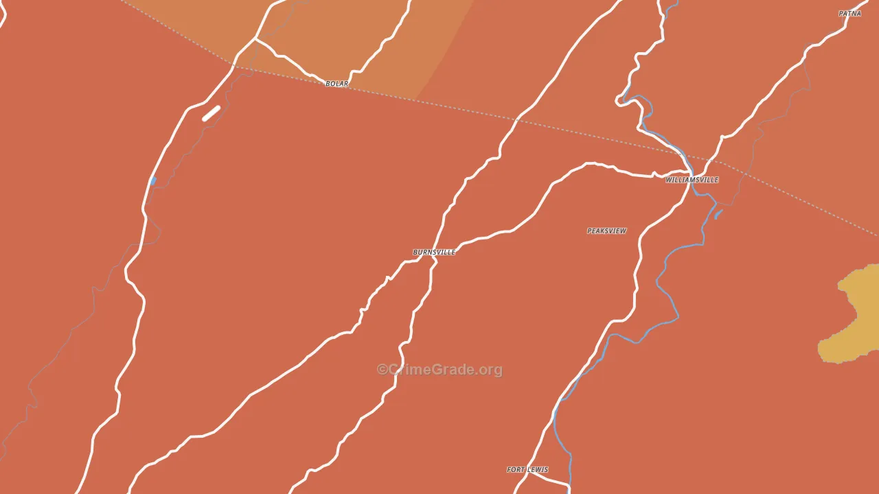 Williamsville, VA Map of Murder Rates