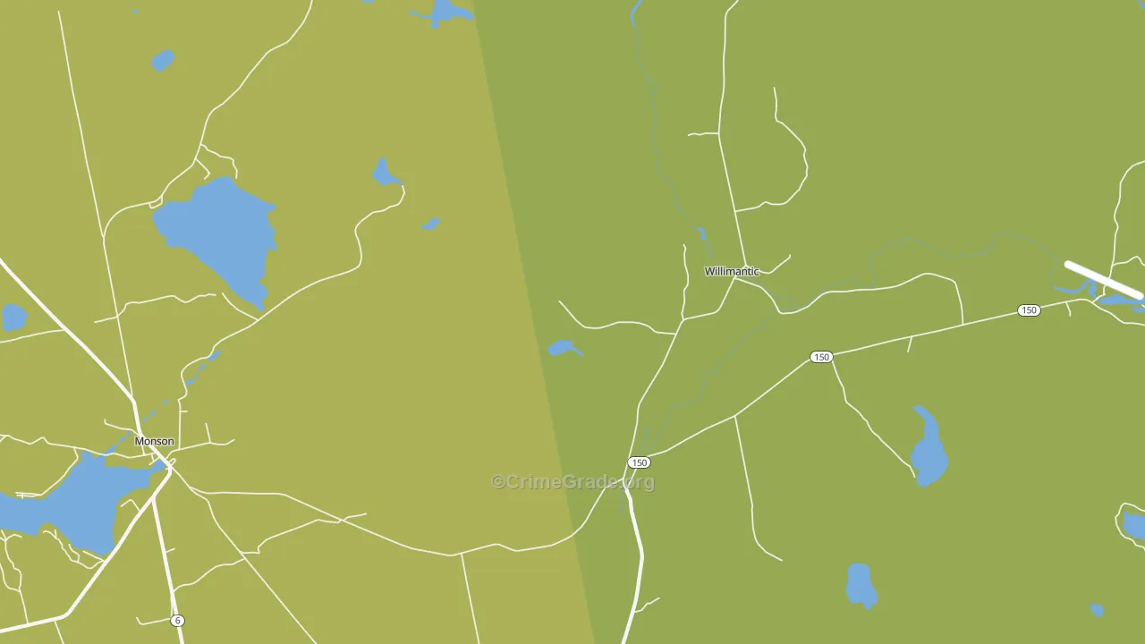 Willimantic, ME Map of Murder Rates