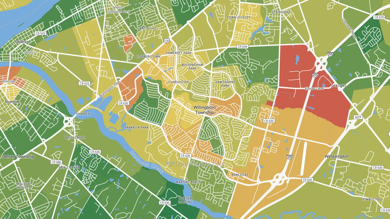 Willingboro, NJ Map of Murder Rates