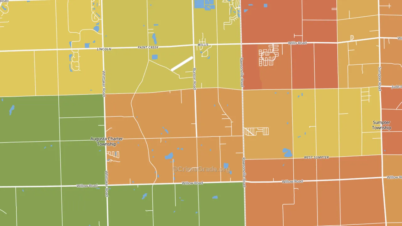 Willis, MI Map of Murder Rates