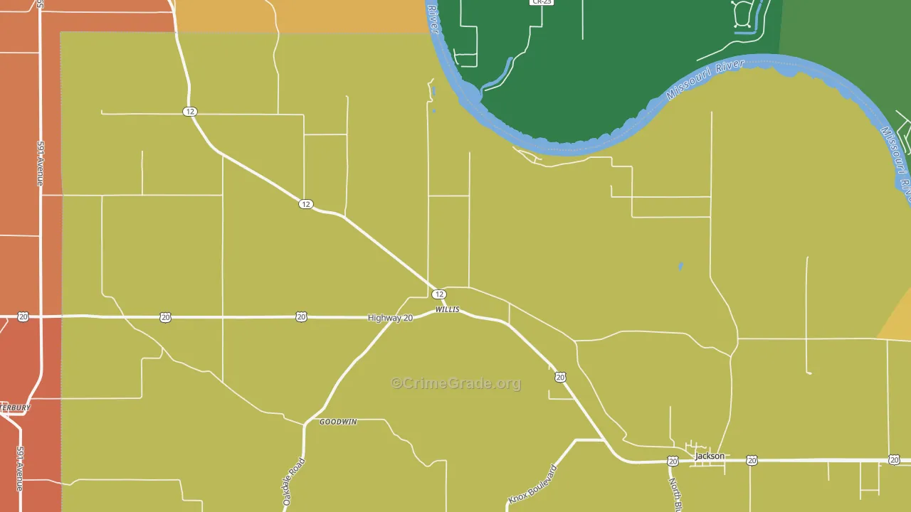Willis, NE Map of Murder Rates