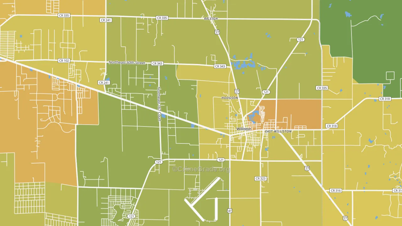 Williston, FL Map of Murder Rates