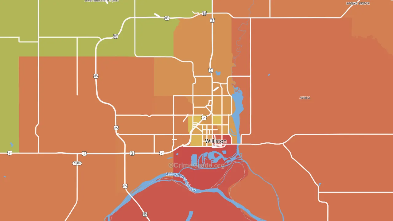 Williston, ND Map of Murder Rates
