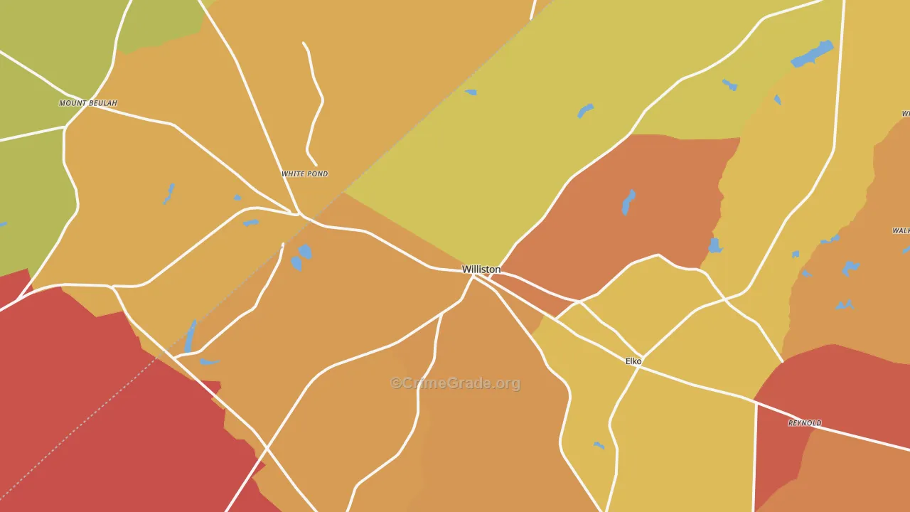 Williston, SC Map of Murder Rates