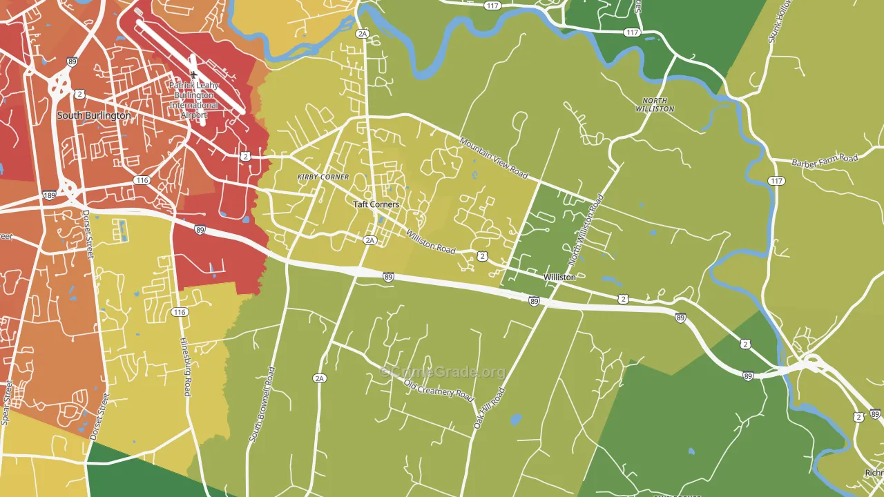 Williston, VT Map of Murder Rates