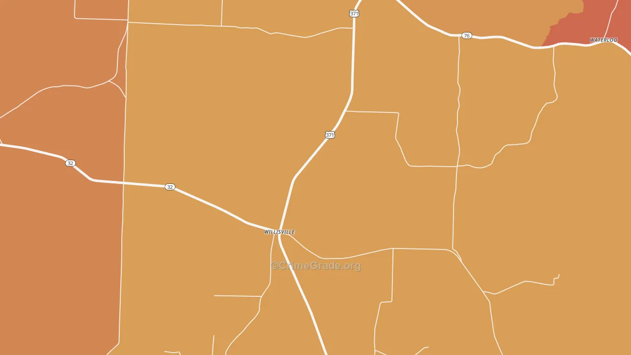 Willisville, AR Map of Murder Rates
