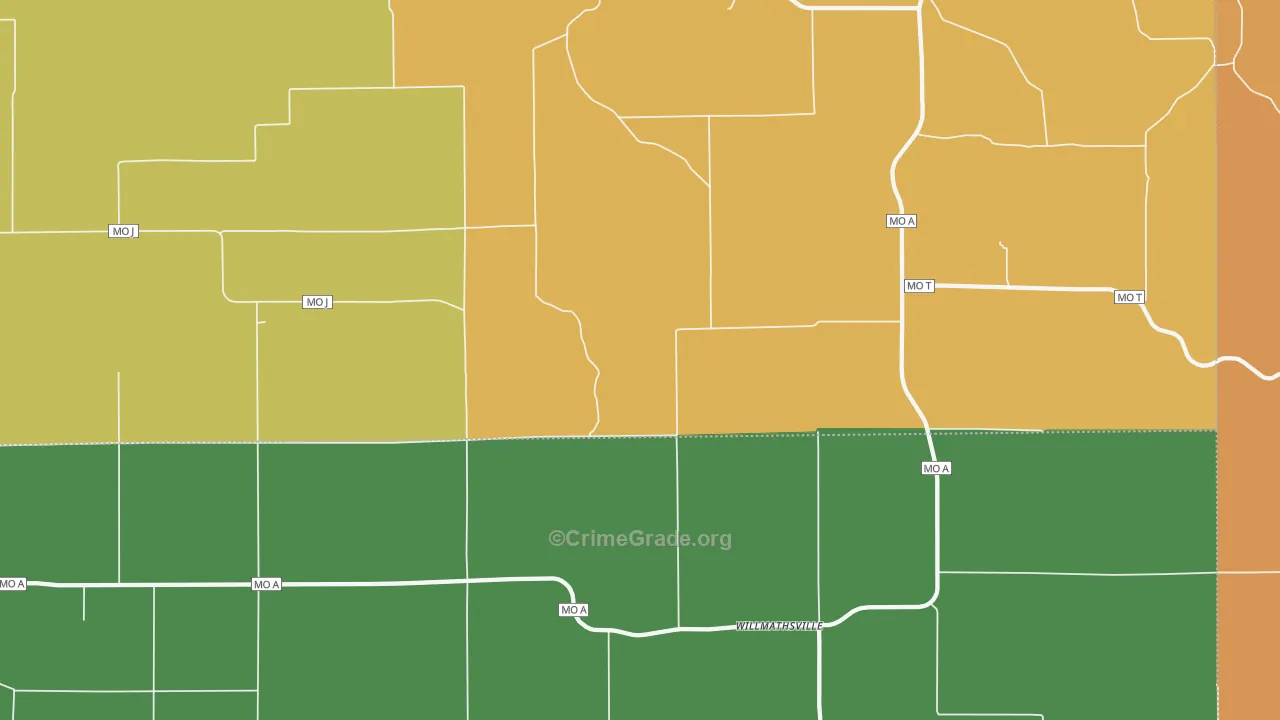 Willmathsville, MO Map of Murder Rates