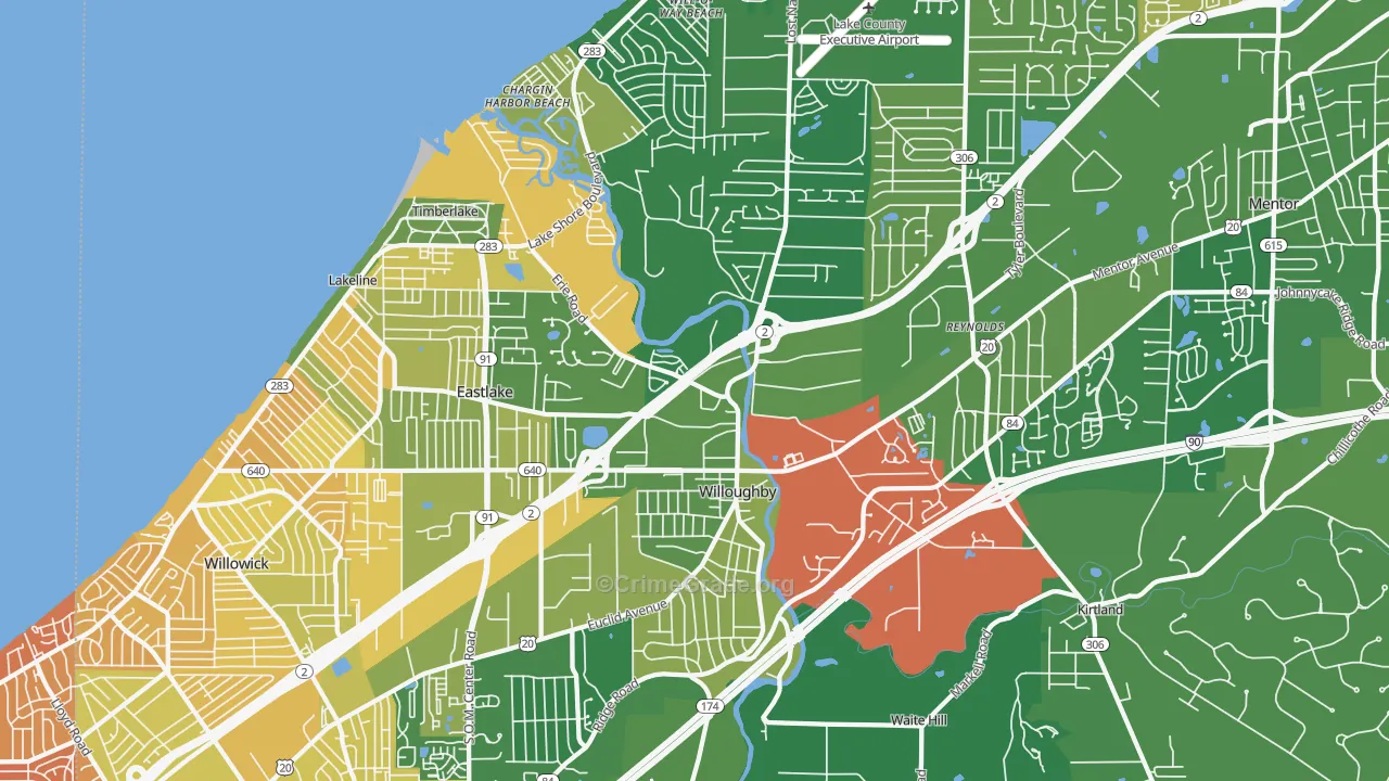 Willoughby, OH Map of Murder Rates