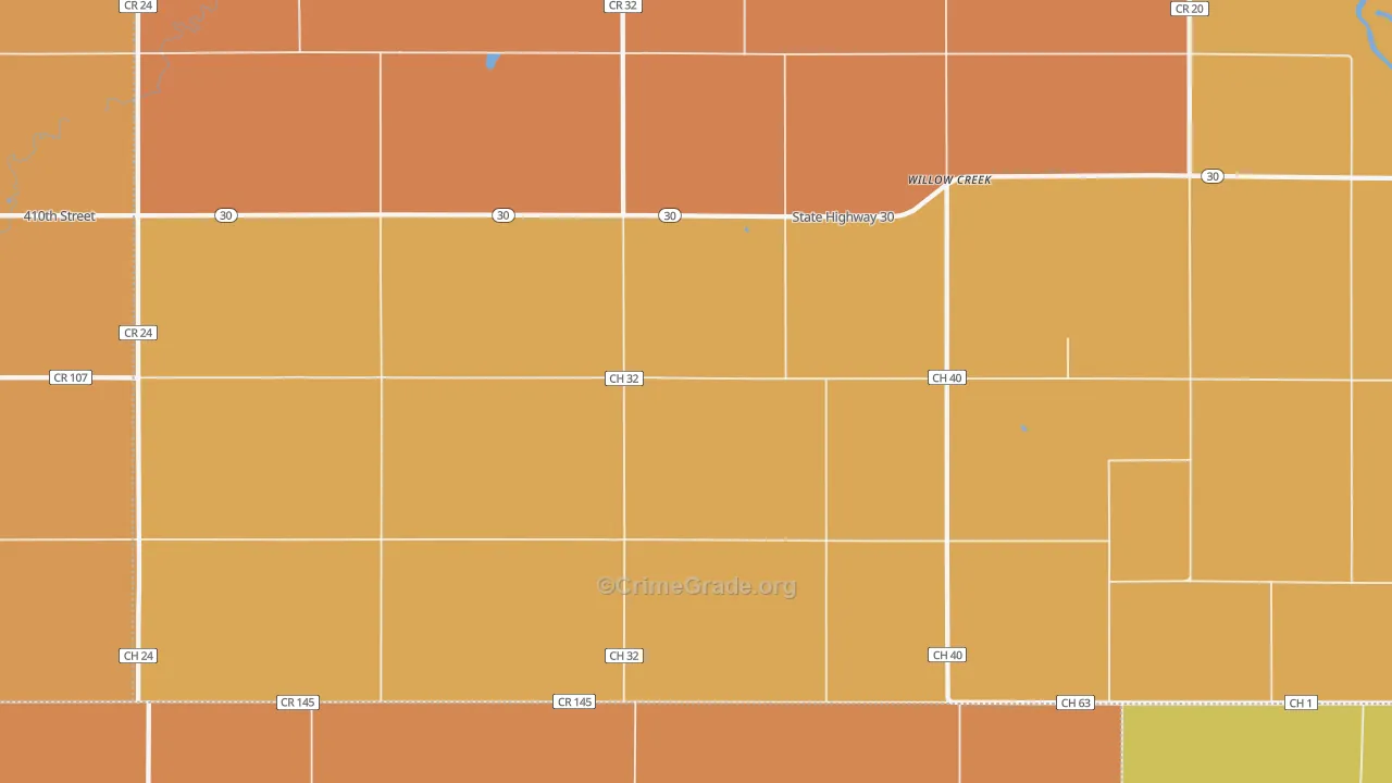 Willow Creek, MN Map of Murder Rates