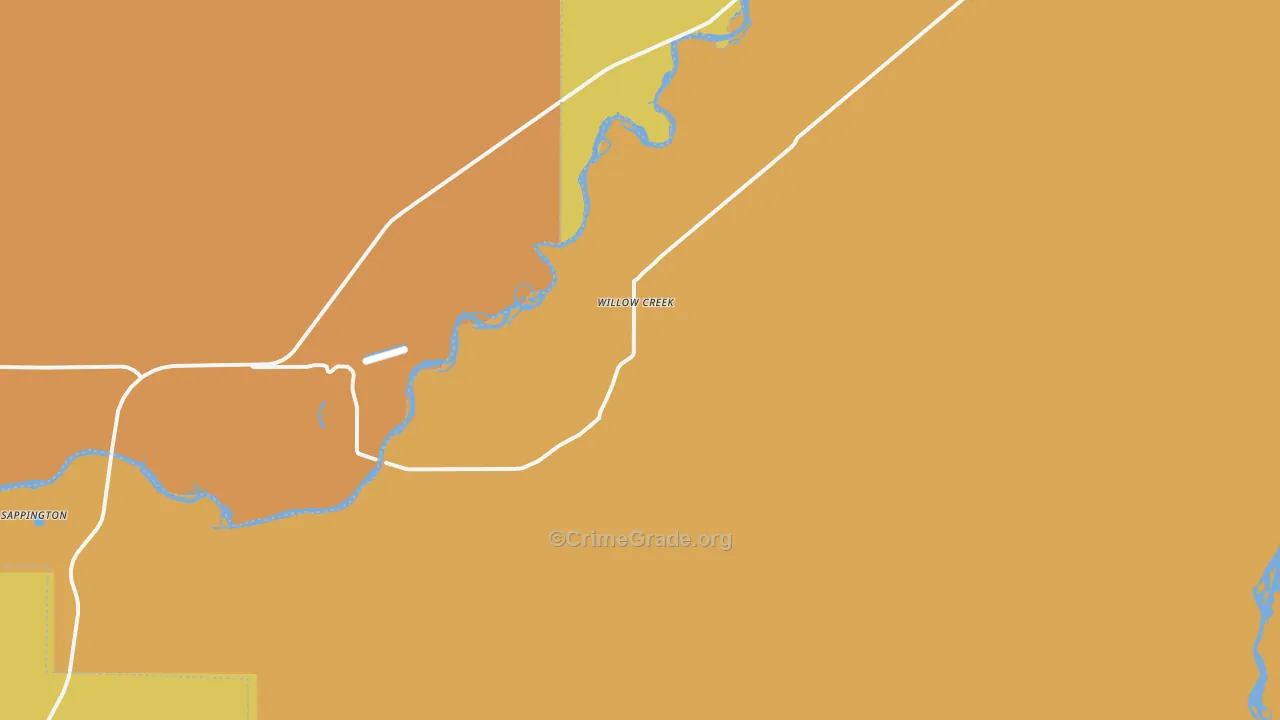 Willow Creek, MT Map of Murder Rates
