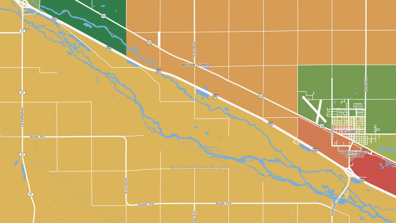 Willow Island, NE Map of Murder Rates