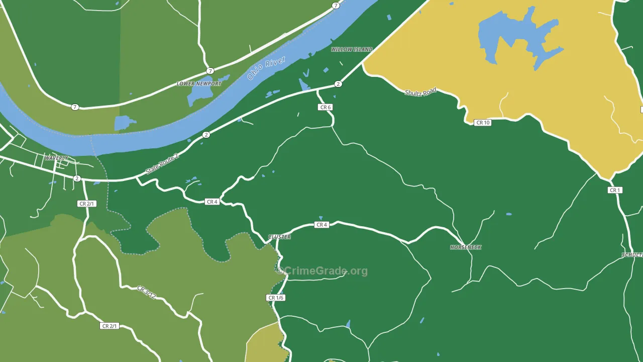 Willow Island, WV Map of Murder Rates