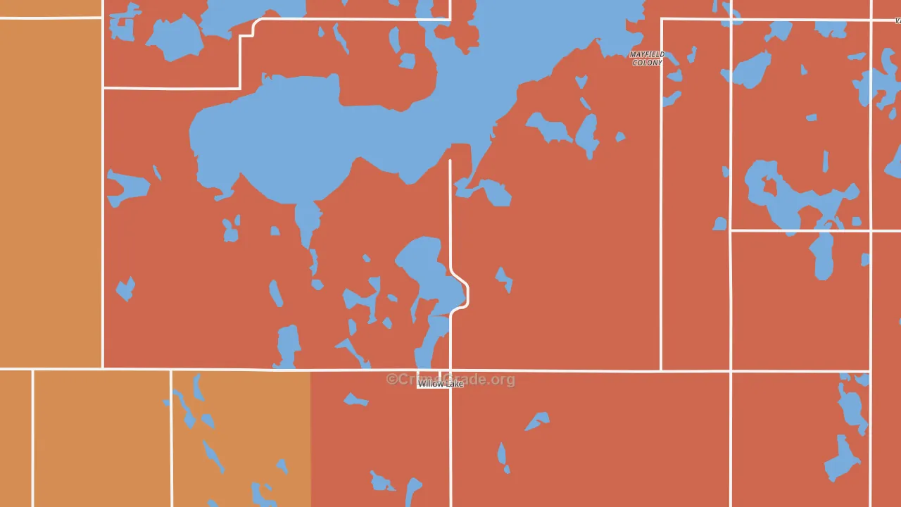 Willow Lake, SD Map of Murder Rates