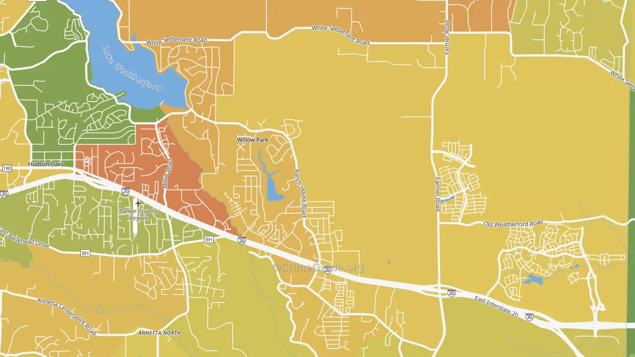 Willow Park, TX Map of Murder Rates