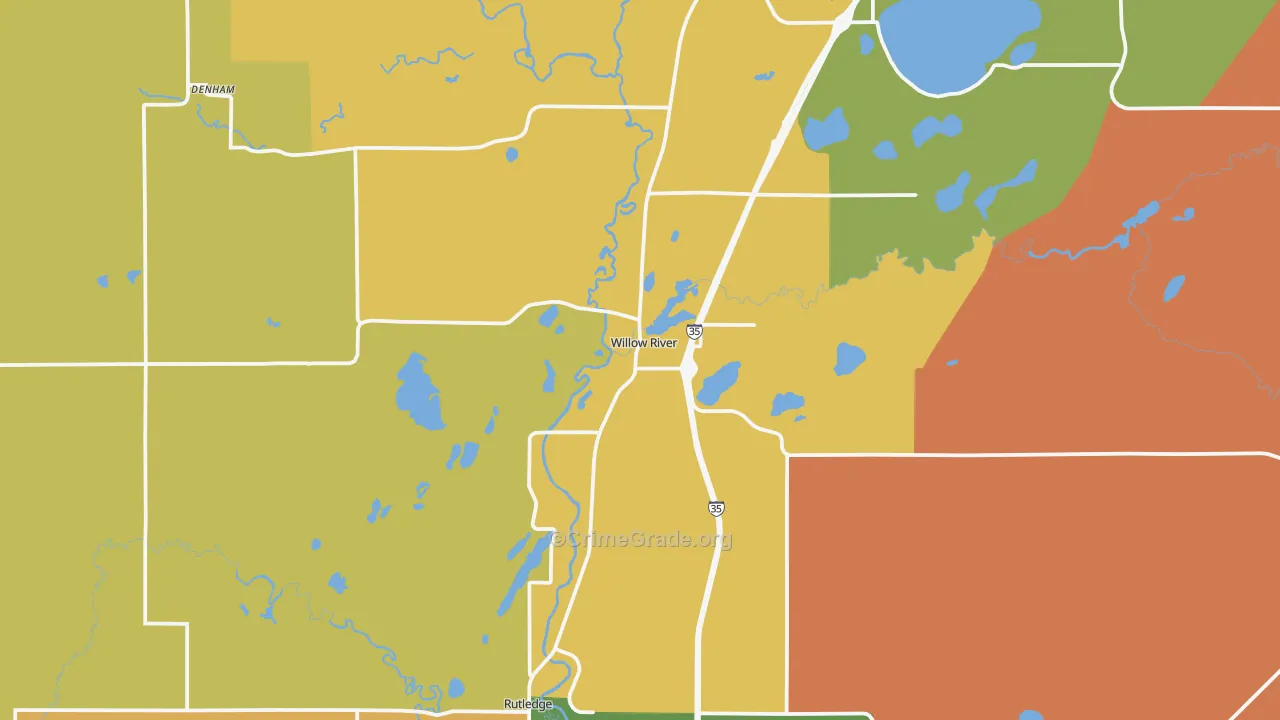 Willow River, MN Map of Murder Rates