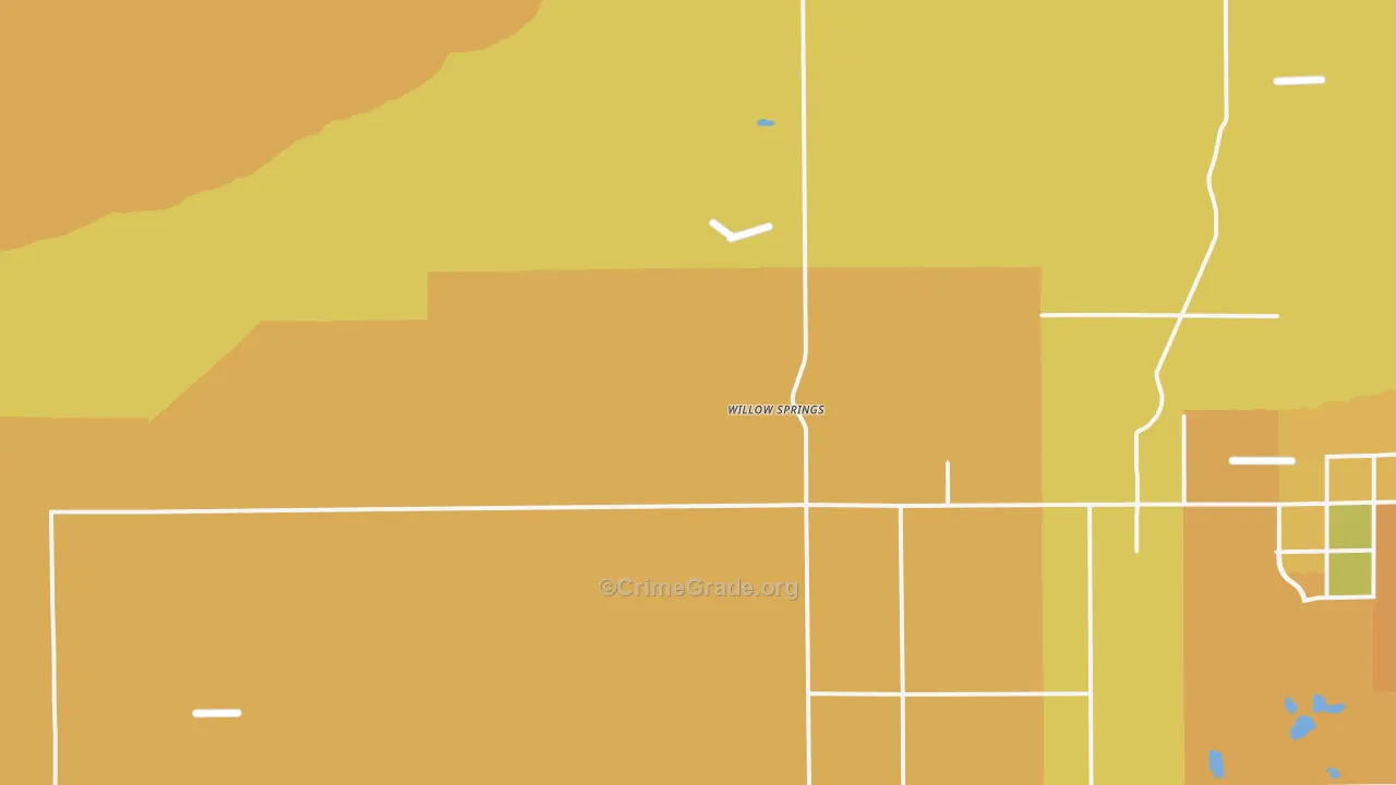 Willow Springs, CA Map of Murder Rates