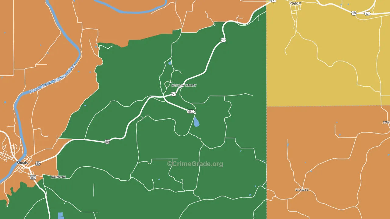 Willow Valley, IN Map of Murder Rates