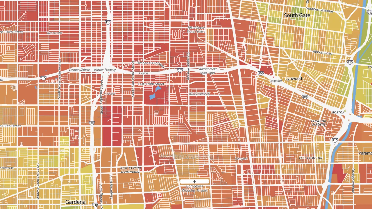 Willowbrook, CA Map of Murder Rates
