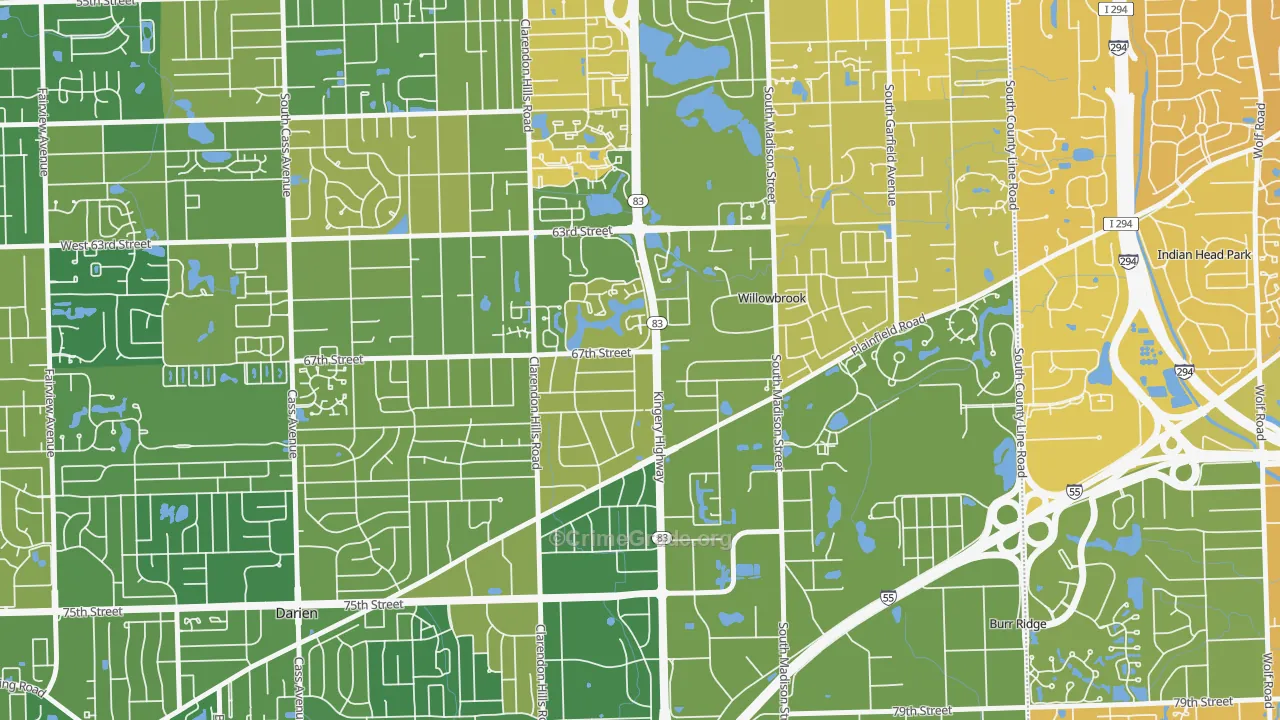Willowbrook, IL Map of Murder Rates