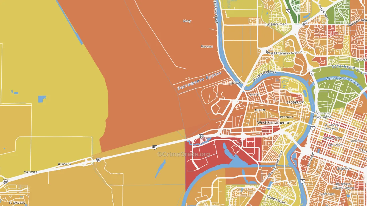 Willowcreek, Sacramento, CA Map of Murder Rates