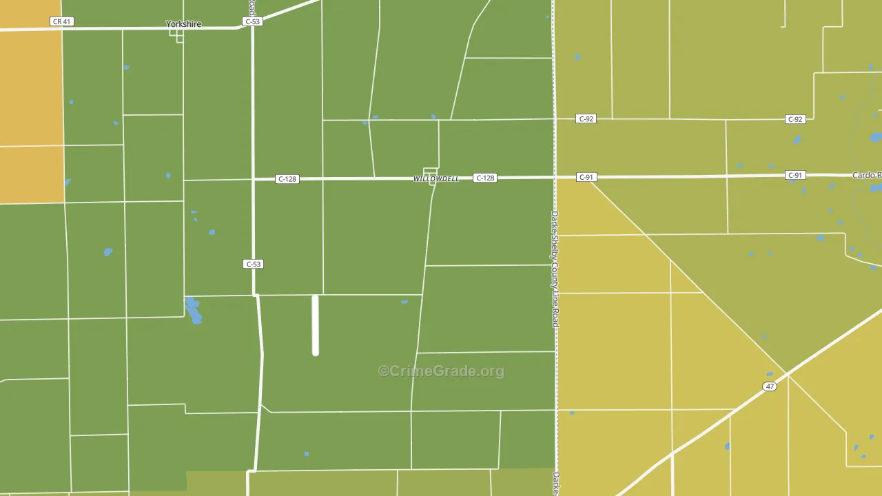 Willowdell, OH Map of Murder Rates