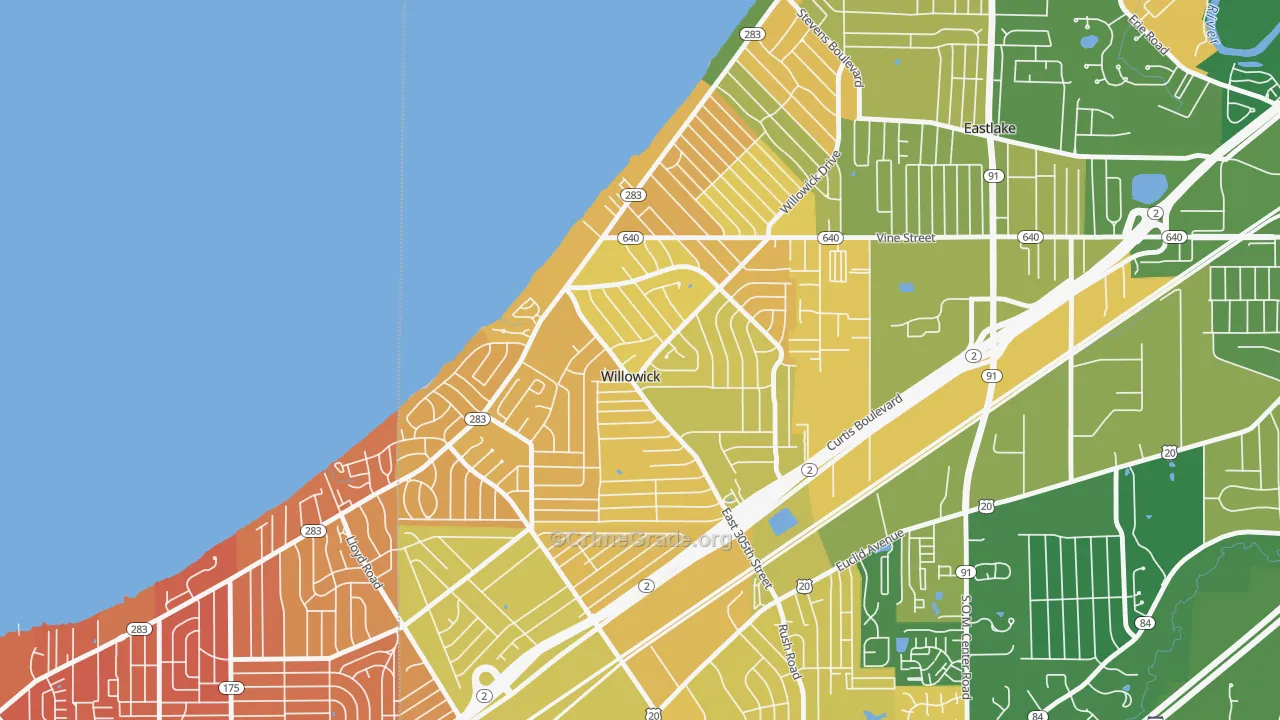 Willowick, OH Map of Murder Rates