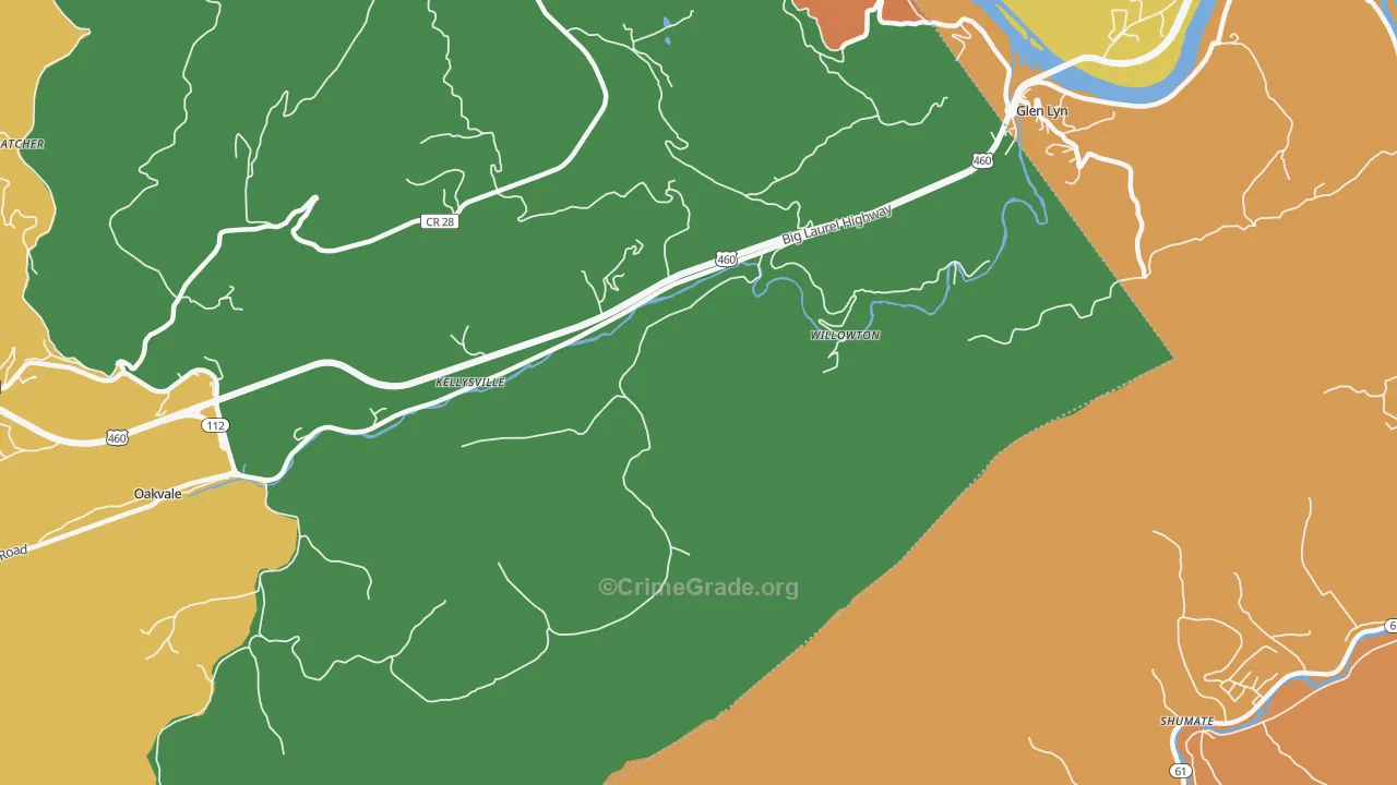 Willowton, WV Map of Murder Rates