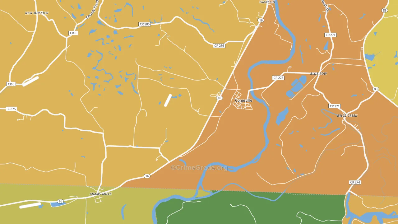 Wills Creek, OH Map of Murder Rates