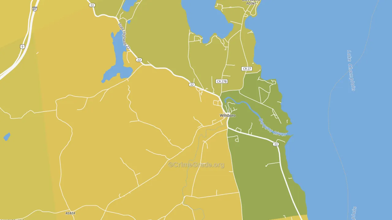 Willsboro, NY Map of Murder Rates