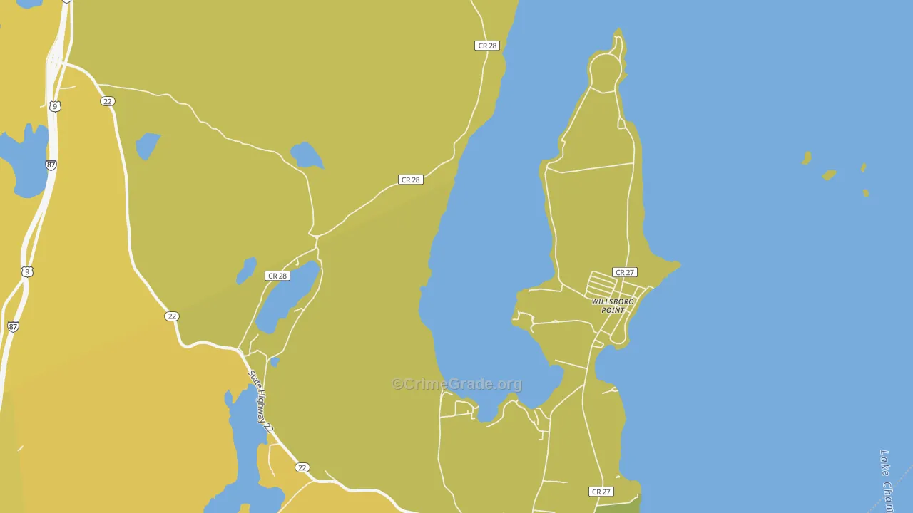 Willsboro Point, NY Map of Murder Rates