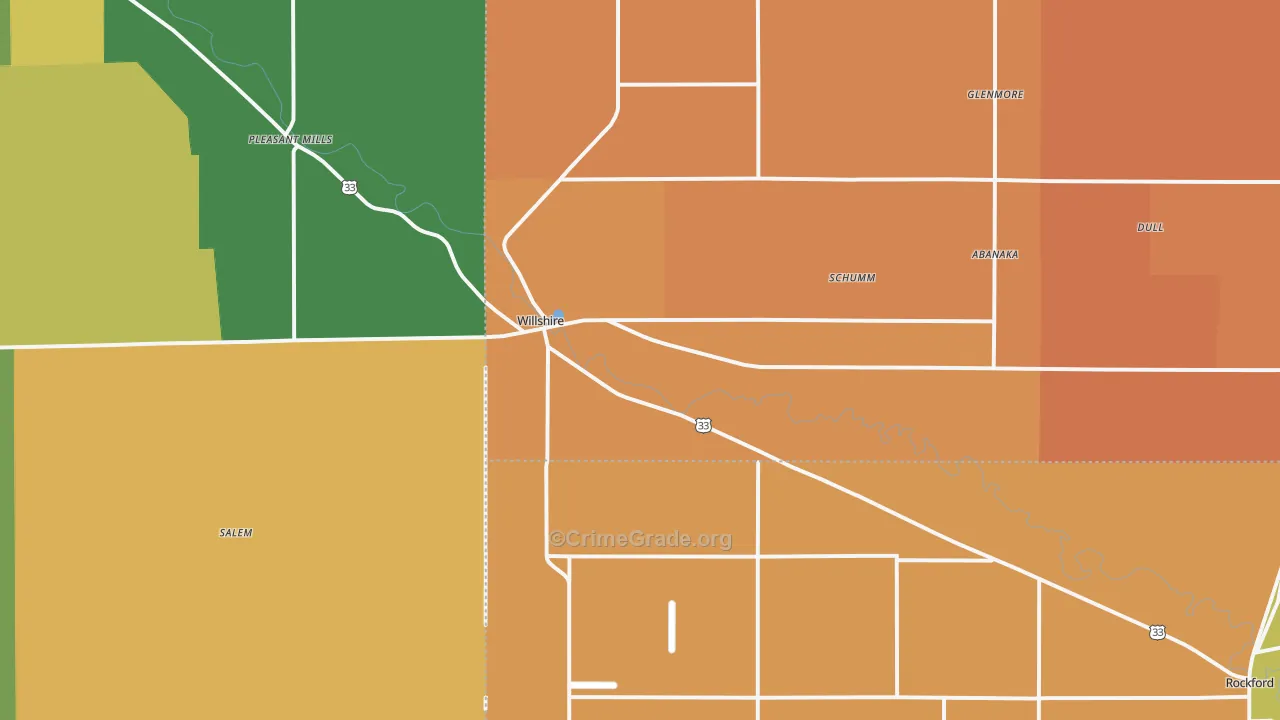 Willshire, OH Map of Murder Rates