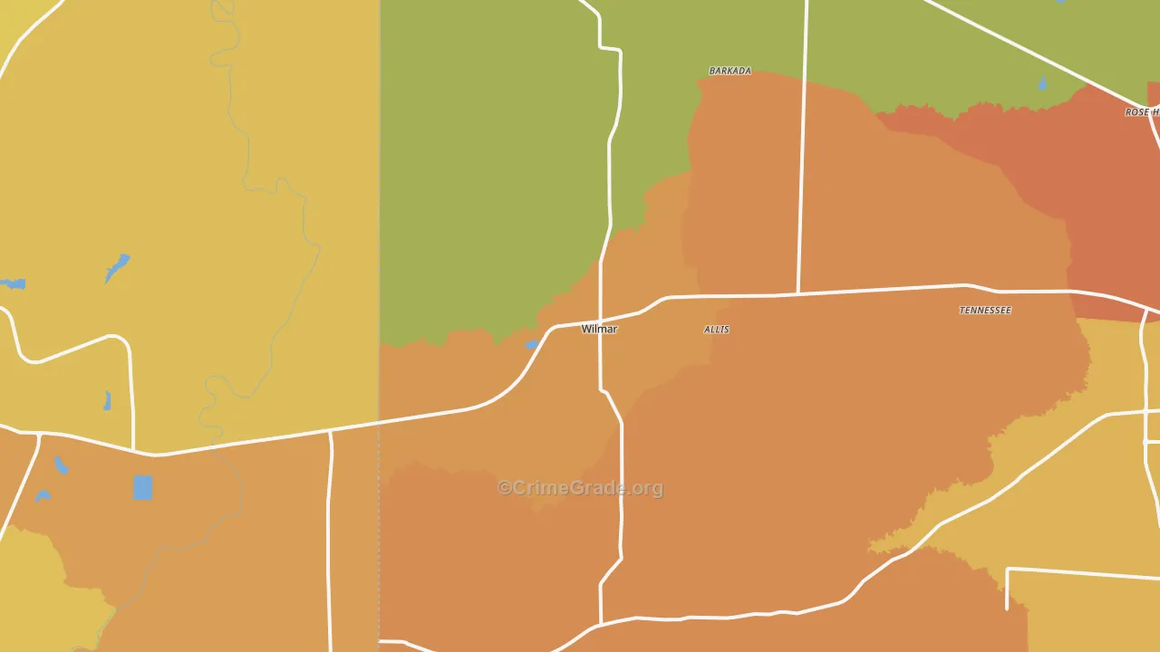 Wilmar, AR Map of Murder Rates