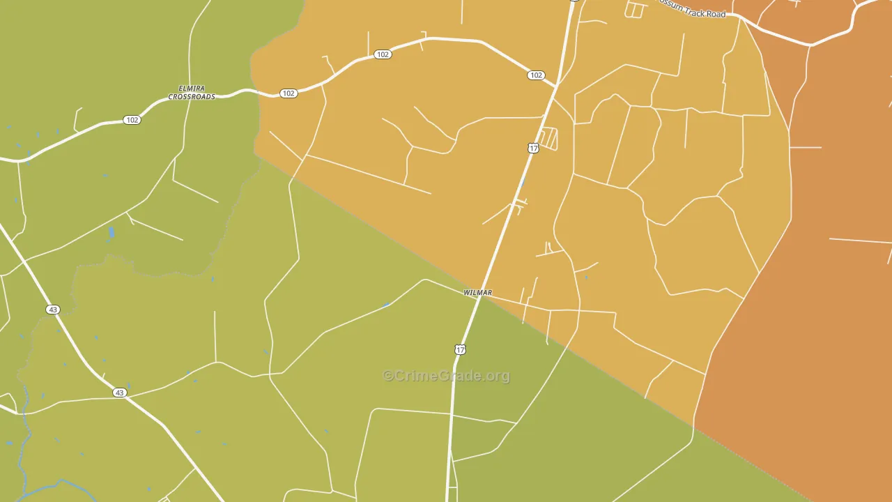 Wilmar, NC Map of Murder Rates
