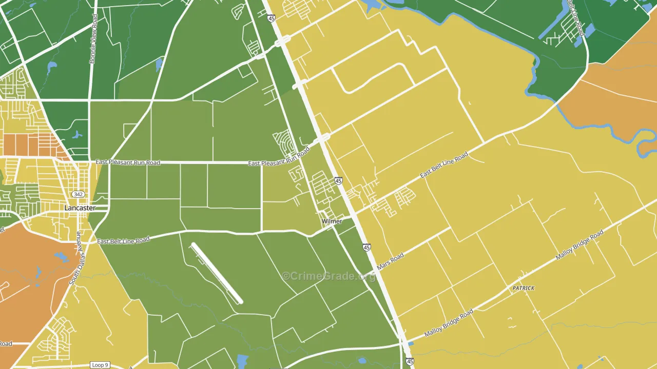 Wilmer, TX Map of Murder Rates