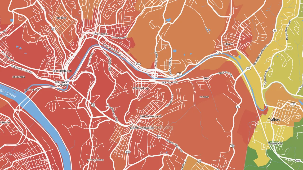 Wilmerding, PA Map of Murder Rates