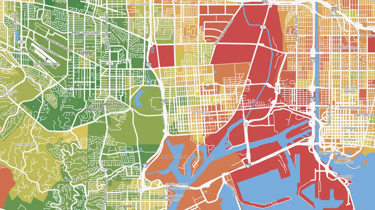 Wilmington, CA Map of Murder Rates