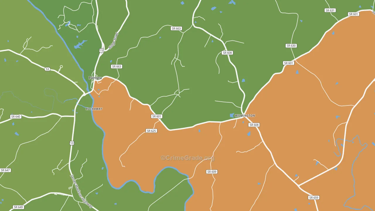Wilmington, VA Map of Murder Rates